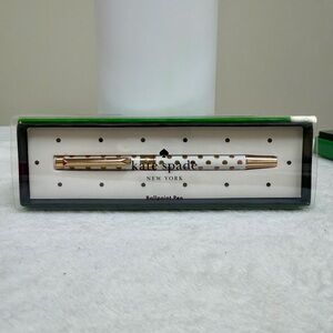 Kate Spade White with Gold Polka Dot Ballpoint Pen